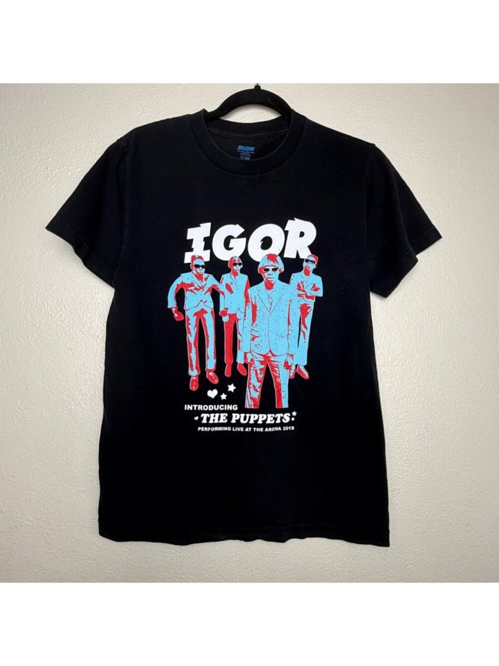 Igor Introducing The Puppets Black Graphic Cotton Shirt Tee 2019 Sz Small